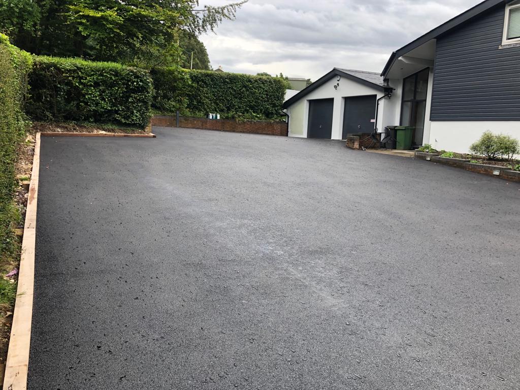 This is a photo of a asphalt driveway which is in the process of being installed by Kenilworth Asphalt & Bitumen Surfacing